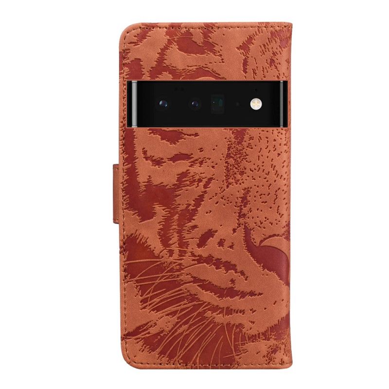 Flip Cover Oppo A74 4G Tiger Face Print