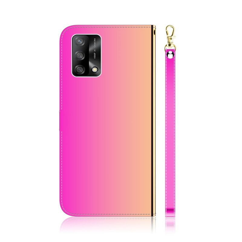 Læder Cover Oppo A74 4G Imiteret Læderbetrækspejl