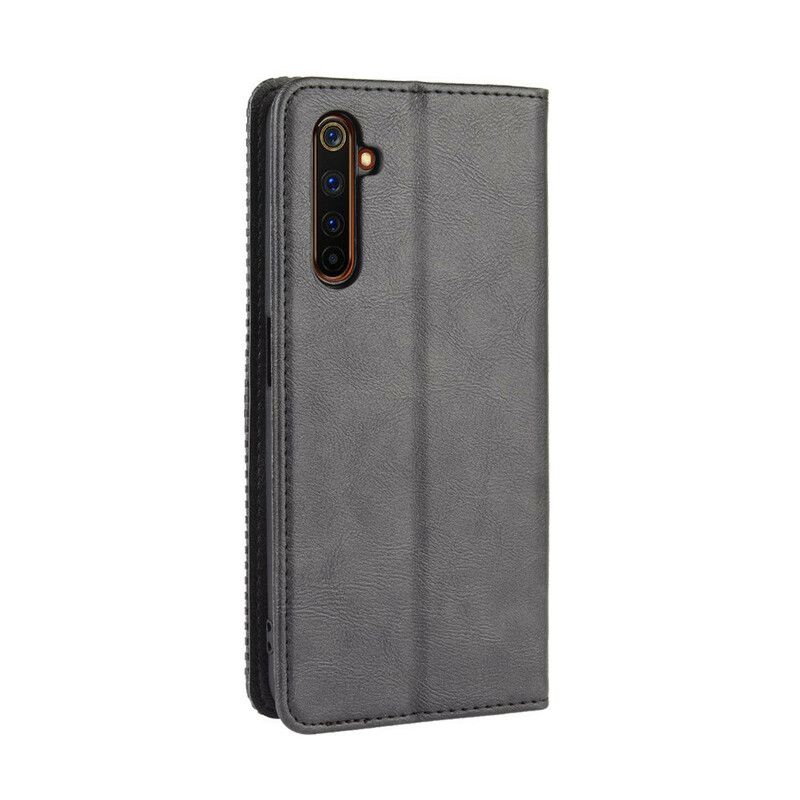 Cover Realme X50 Pro Flip Cover Vintage Stiliseret Lædereffekt