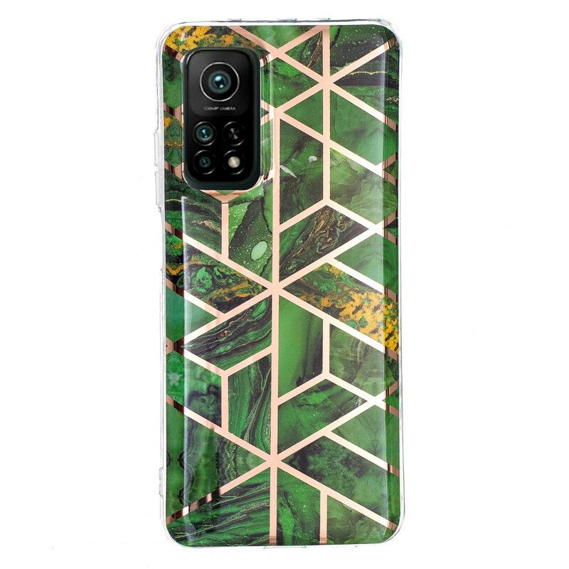 Cover Xiaomi Mi 10T / 10T Pro Farverig Geometrisk Marmor 2