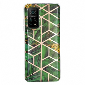 Cover Xiaomi Mi 10T / 10T Pro Farverig Geometrisk Marmor 2