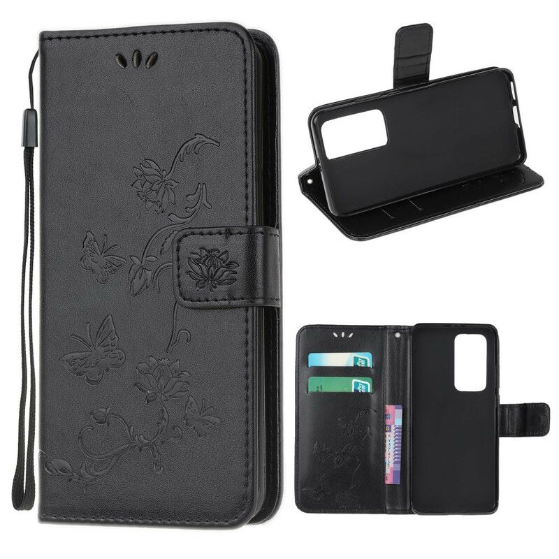 Flip Cover Xiaomi Mi 10T / 10T Pro Asiatiske Sommerfugle Og Blomster