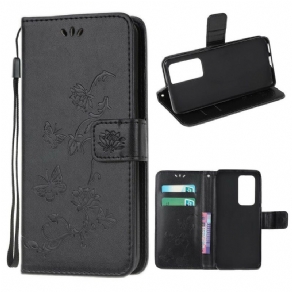 Flip Cover Xiaomi Mi 10T / 10T Pro Asiatiske Sommerfugle Og Blomster