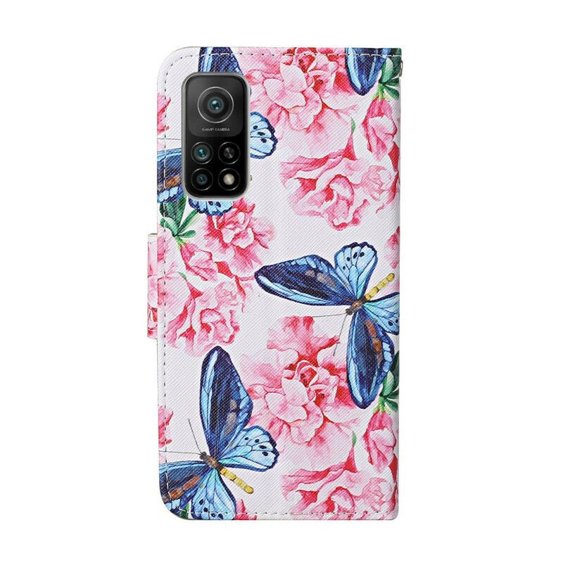 Flip Cover Xiaomi Mi 10T / 10T Pro Blomstersommerfugle-rem