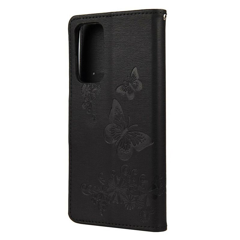 Flip Cover Xiaomi Mi 10T / 10T Pro Kun Sommerfugle Med Snor