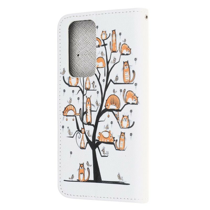 Flip Cover Xiaomi Mi 10T / 10T Pro Med Snor Funky Katte Med Rem