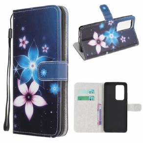 Flip Cover Xiaomi Mi 10T / 10T Pro Med Snor Lunar Strap Blomster