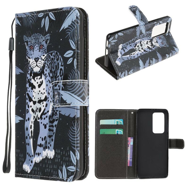 Flip Cover Xiaomi Mi 10T / 10T Pro Med Snor Thong Leopard