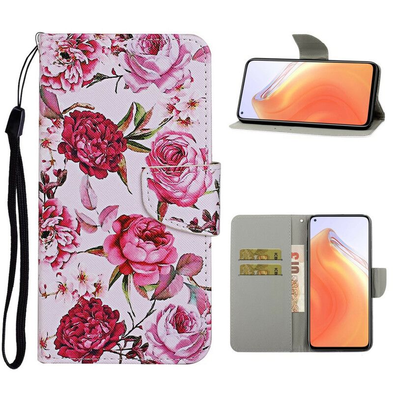 Flip Cover Xiaomi Mi 10T / 10T Pro Mestrede Blomster Med Rem