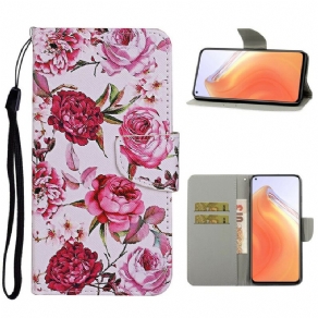 Flip Cover Xiaomi Mi 10T / 10T Pro Mestrede Blomster Med Rem