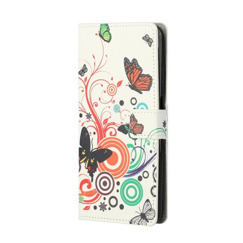 Flip Cover Xiaomi Mi 10T / 10T Pro Sommerfugle Og Blomster