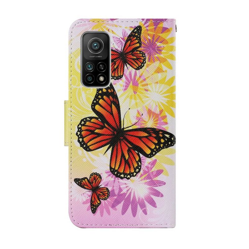 Flip Cover Xiaomi Mi 10T / 10T Pro Sommerfugle Og Sommerblomster