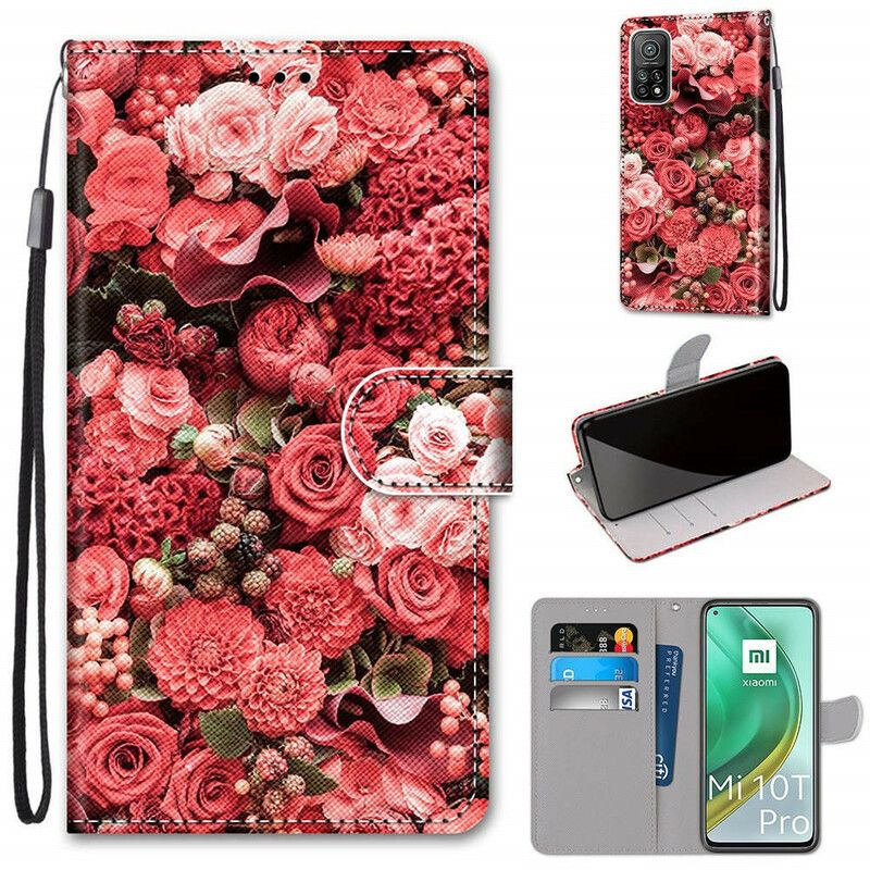 Læder Cover Xiaomi Mi 10T / 10T Pro Blomsterromantik