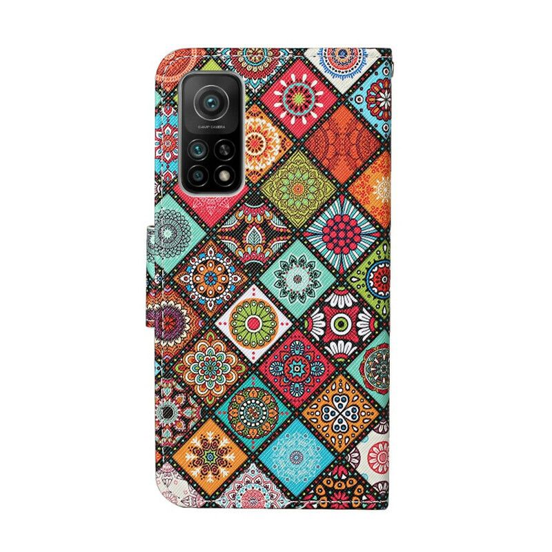 Læder Cover Xiaomi Mi 10T / 10T Pro Patchwork Mandalaer Med Snor