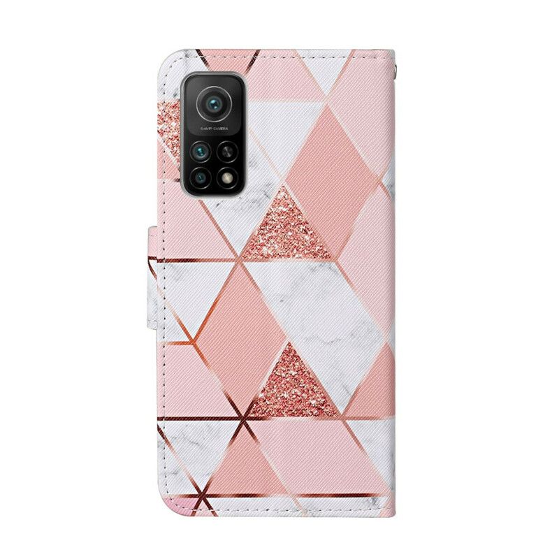 Læder Cover Xiaomi Mi 10T / 10T Pro Pink Grafik