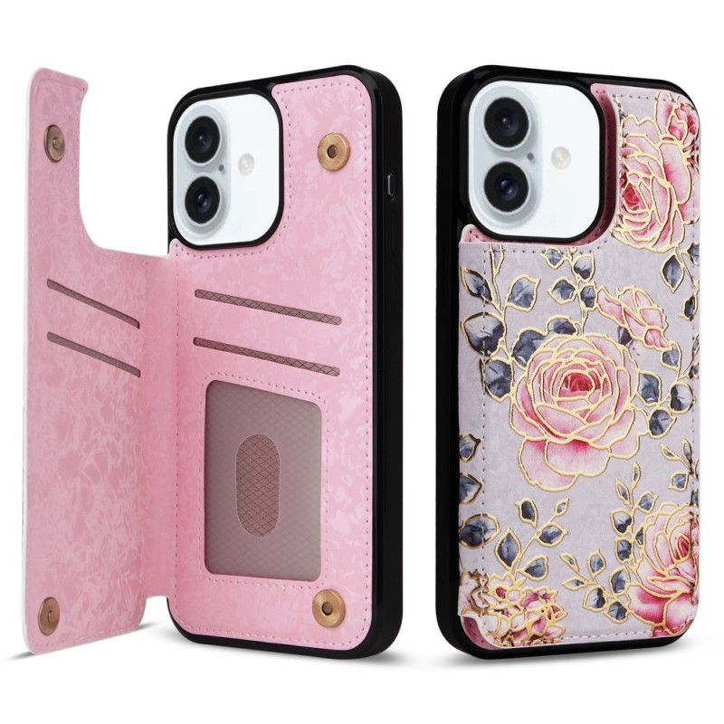 Cover iPhone 16 Plus Blomster Rfid-beskyttelse