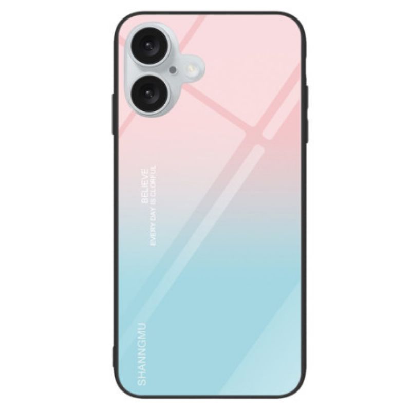 Cover iPhone 16 Plus Gradient Hærdet Glas Pink Blå