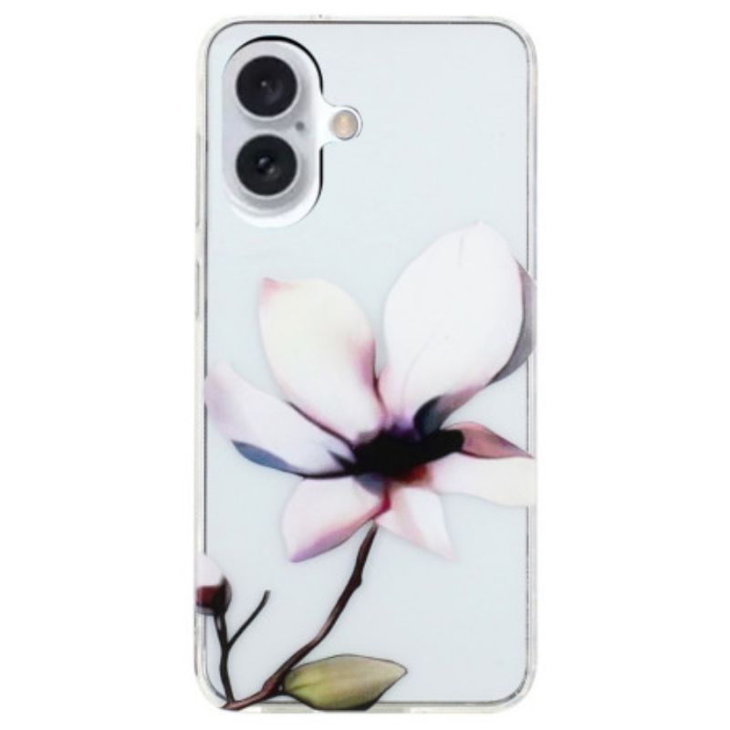 Cover iPhone 16 Plus Hvid Blomst