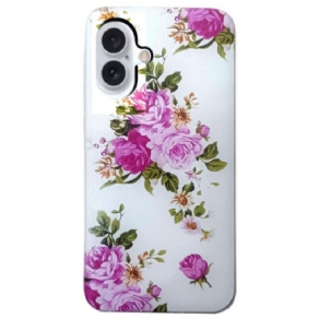 Cover iPhone 16 Plus Lyserøde Blomster