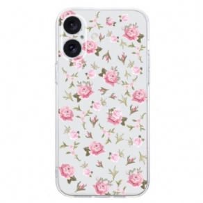 Cover iPhone 16 Plus Små Lyserøde Blomster