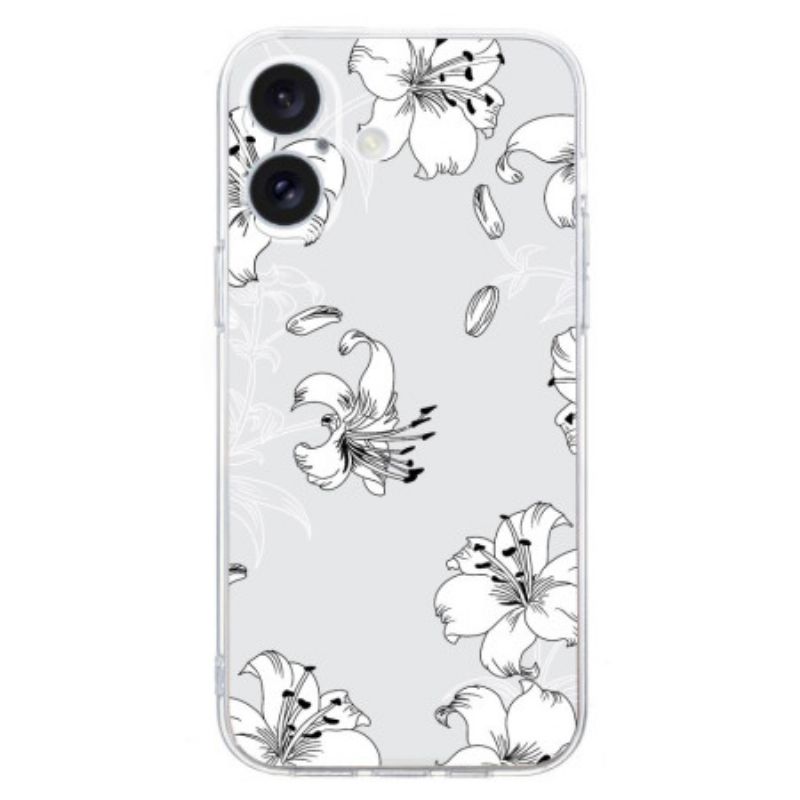 Cover iPhone 16 Plus Telefon Etui Hvide Blomster