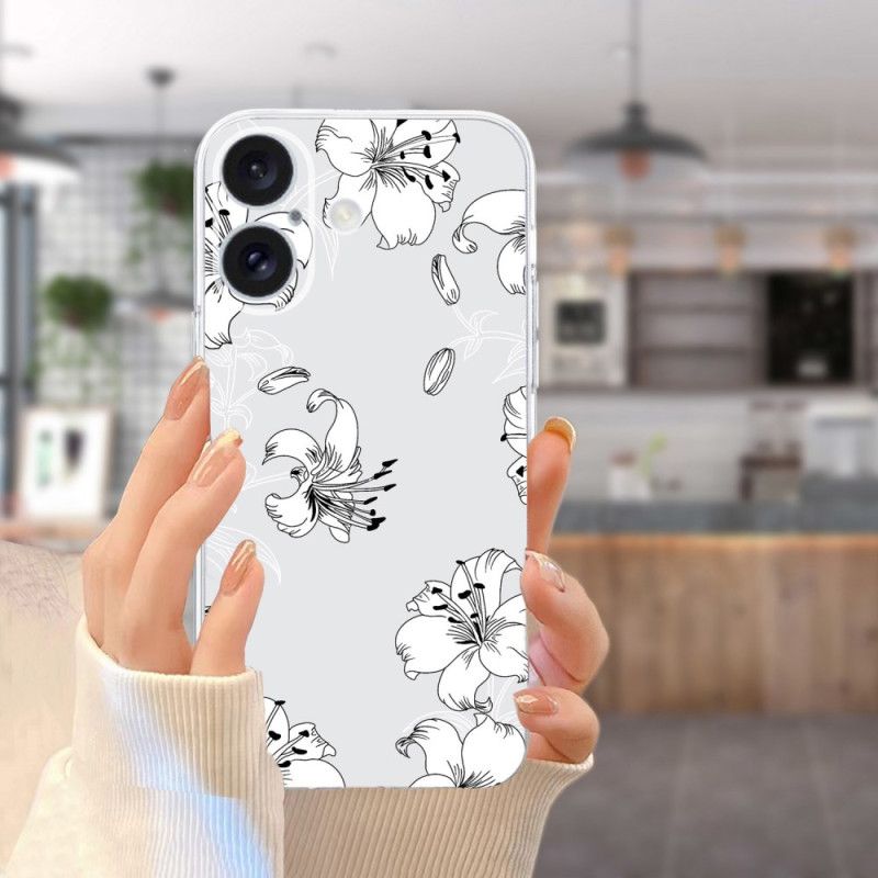 Cover iPhone 16 Plus Telefon Etui Hvide Blomster