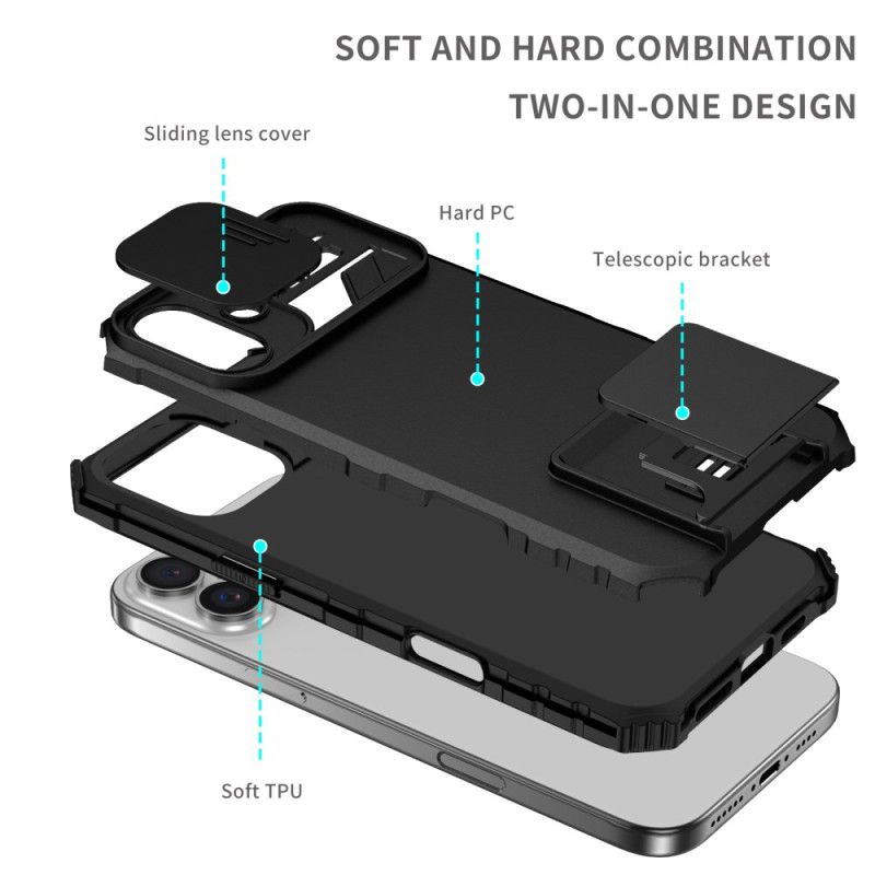 Cover iPhone 16 Plus Telefon Etui Kameraskyder Og Support