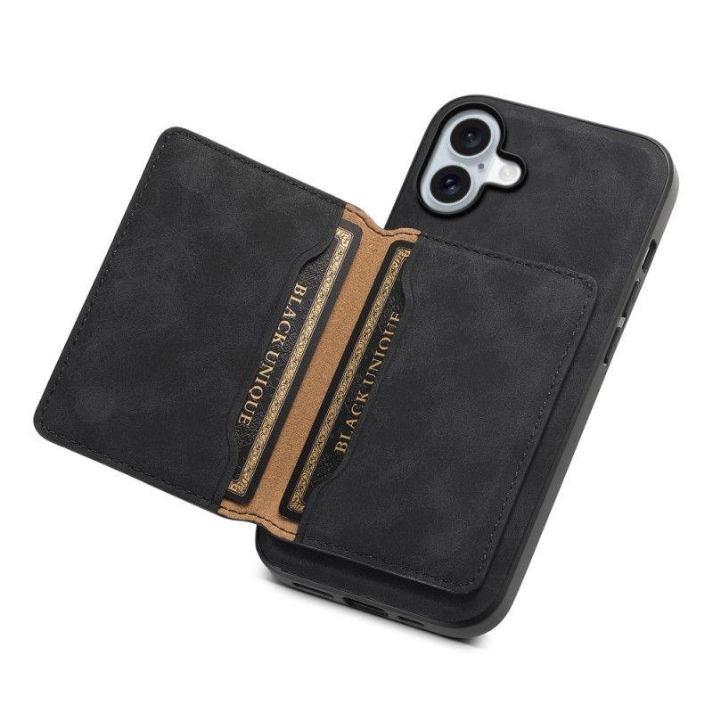 Cover iPhone 16 Plus Telefon Etui Kortholder Med Ruskindseffekt Magsafe-kompatibel