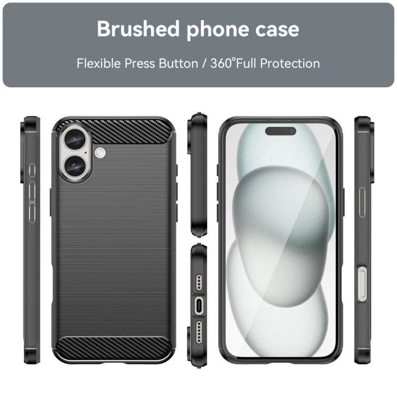 Cover Til iPhone 16 Plus Børstet Kulfiber