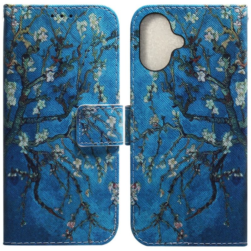 Flip Cover iPhone 16 Plus Abrikosblomster