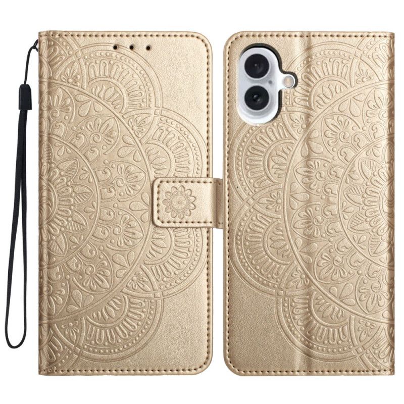 Flip Cover iPhone 16 Plus Mandala Remmønster