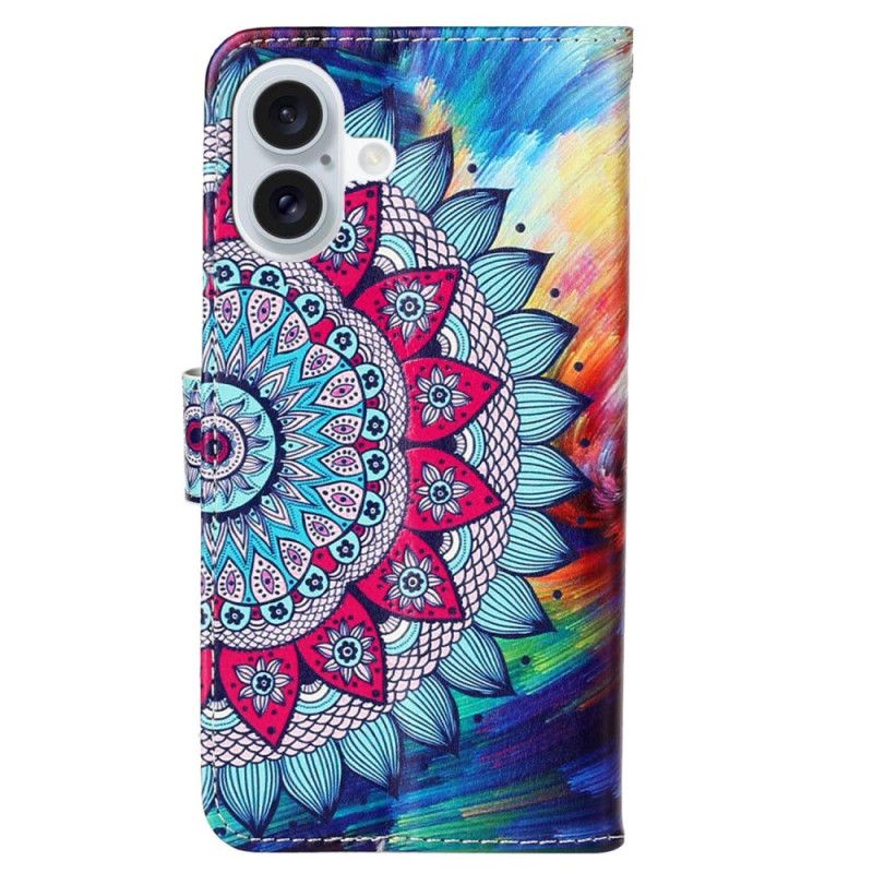 Flip Cover iPhone 16 Plus Mandala Remmønster