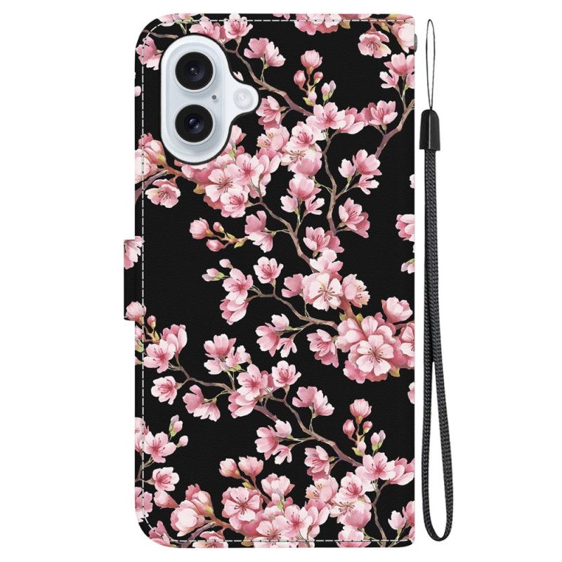 Flip Cover iPhone 16 Plus Omspændte Blommeblomster