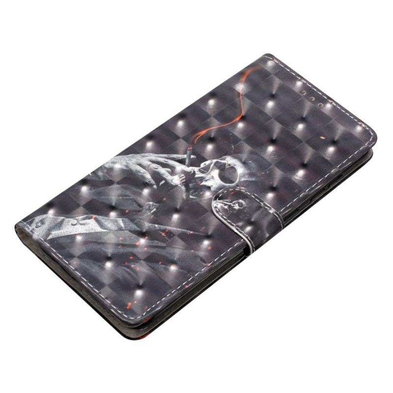 Flip Cover iPhone 16 Plus Rygende Skelet Med Rem