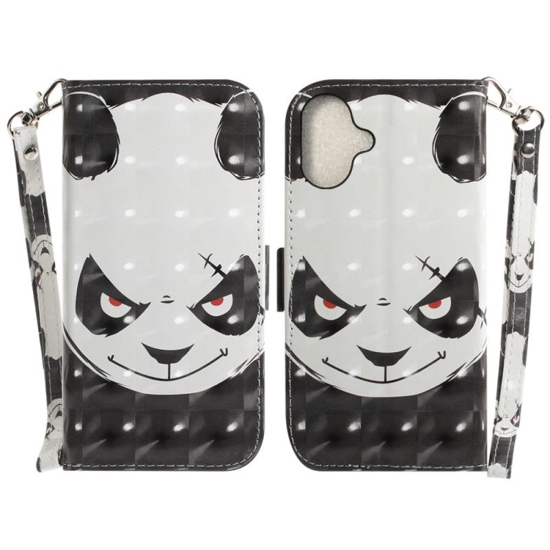 Flip Cover iPhone 16 Plus Vred Panda Med Rem