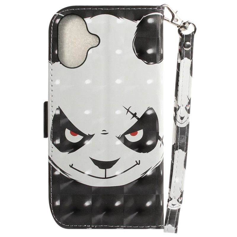 Flip Cover iPhone 16 Plus Vred Panda Med Rem