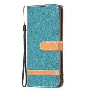 Flip Cover Til iPhone 16 Plus Strappy Jeans Stof