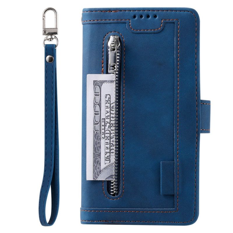 Læder Cover iPhone 16 Plus Telefon Etui A9 Lanyard Kortholder