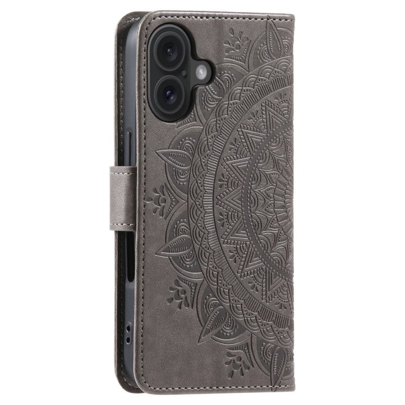 Læder Cover iPhone 16 Plus Telefon Etui Mandala Søn