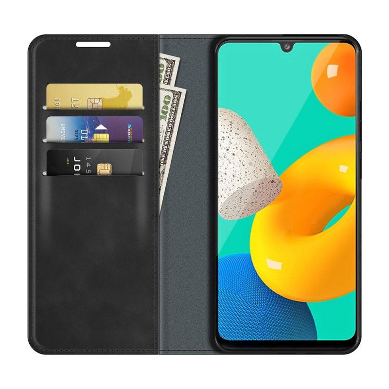 Cover Samsung Galaxy M32 Flip Cover Læderdesign I Stil