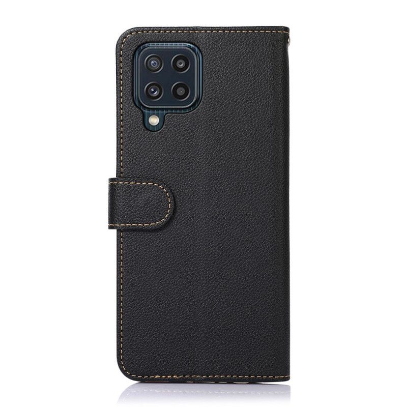 Flip Cover Samsung Galaxy M32 Litchi Style Rfid Khazneh