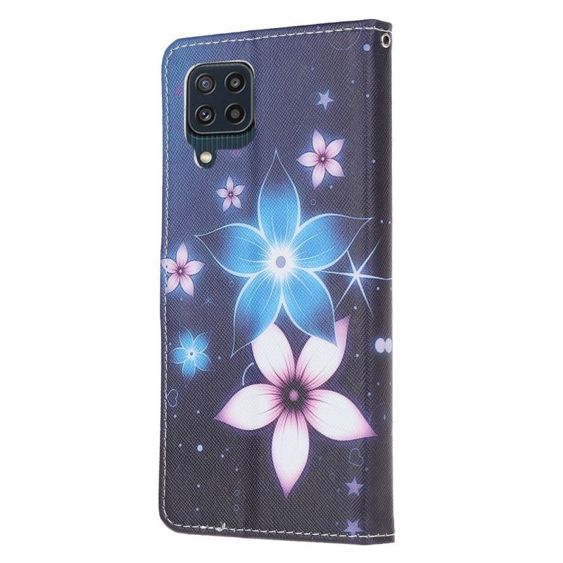 Flip Cover Samsung Galaxy M32 Med Snor Lunar Strap Blomster