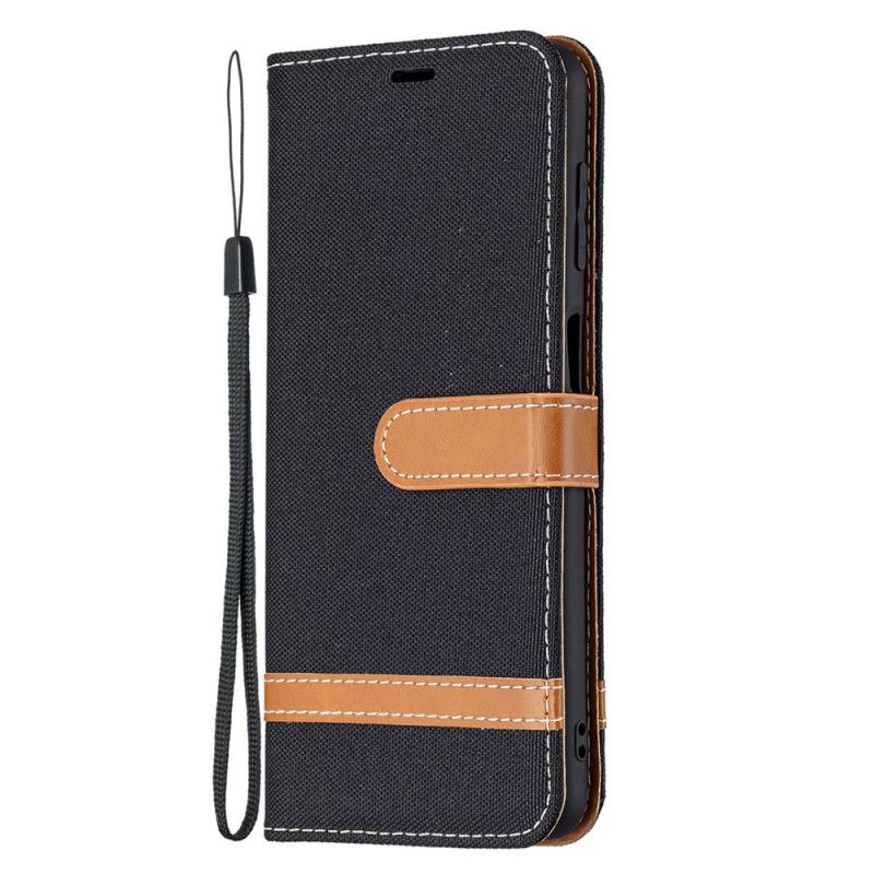 Flip Cover Samsung Galaxy M32 Med Snor Strop I Stof Og Læderlook