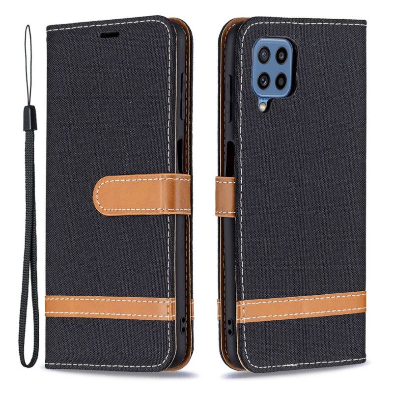 Flip Cover Samsung Galaxy M32 Med Snor Strop I Stof Og Læderlook