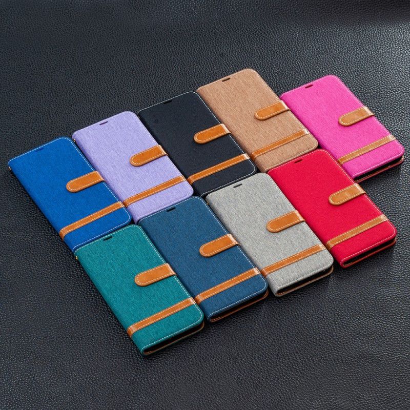 Flip Cover Samsung Galaxy M32 Med Snor Strop I Stof Og Læderlook