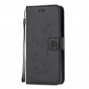 Flip Cover Samsung Galaxy M32 Med Snor Thong Blomster