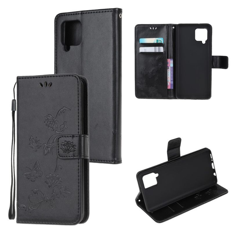 Flip Cover Samsung Galaxy M32 Med Snor Thong Blomster