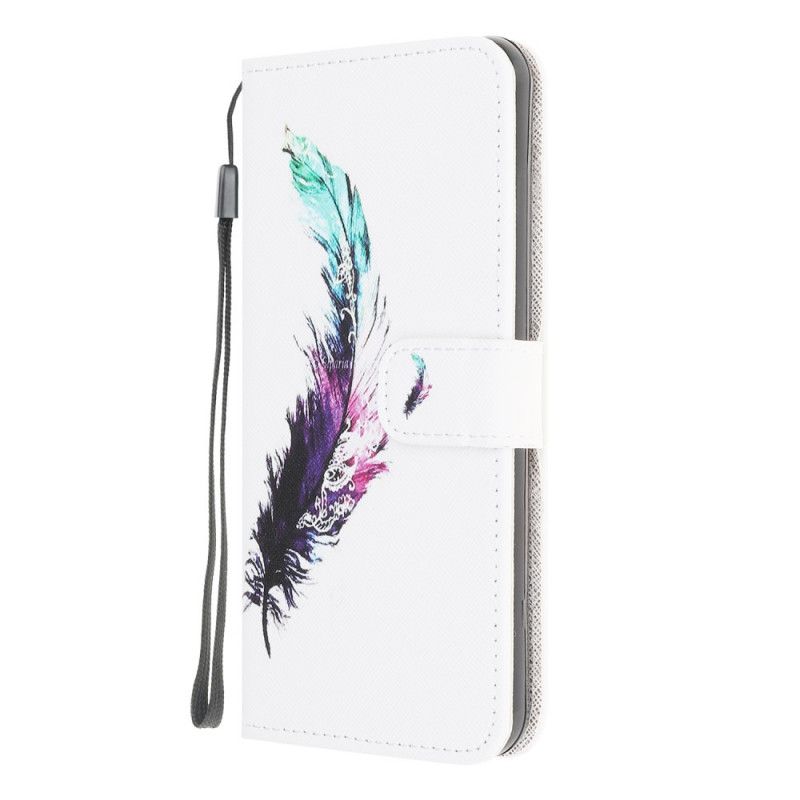 Flip Cover Samsung Galaxy M32 Med Snor Thong Fjer