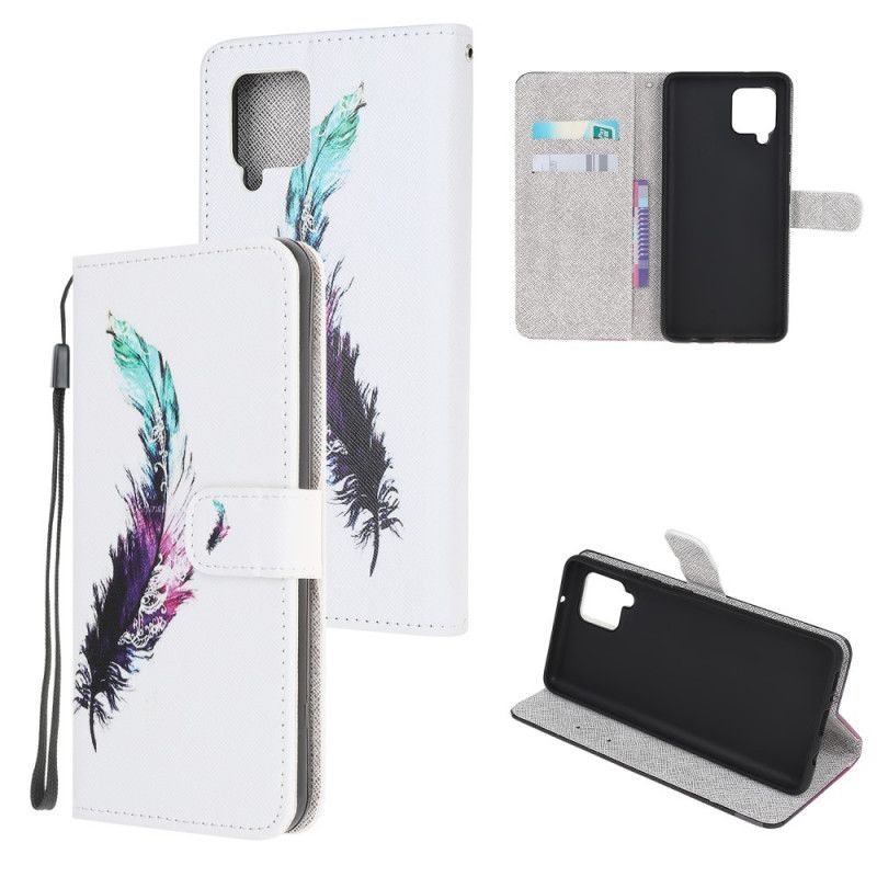 Flip Cover Samsung Galaxy M32 Med Snor Thong Fjer