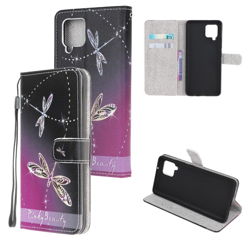 Flip Cover Samsung Galaxy M32 Med Snor Thong Guldsmede